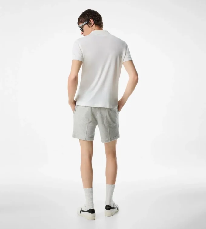 Katoenen kasjmier polo met korte mouwen