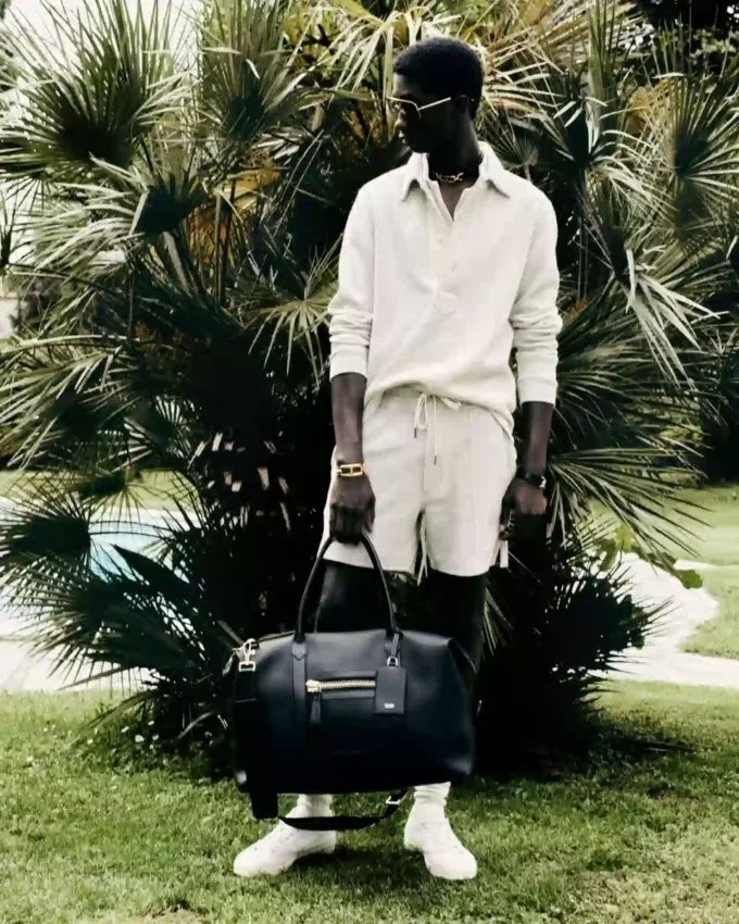 Katoenen kasjmier polo met korte mouwen