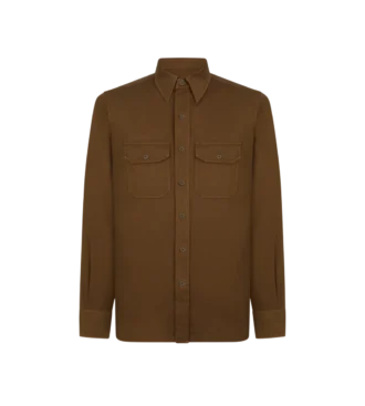 Katoenen linnen drill militair shirt