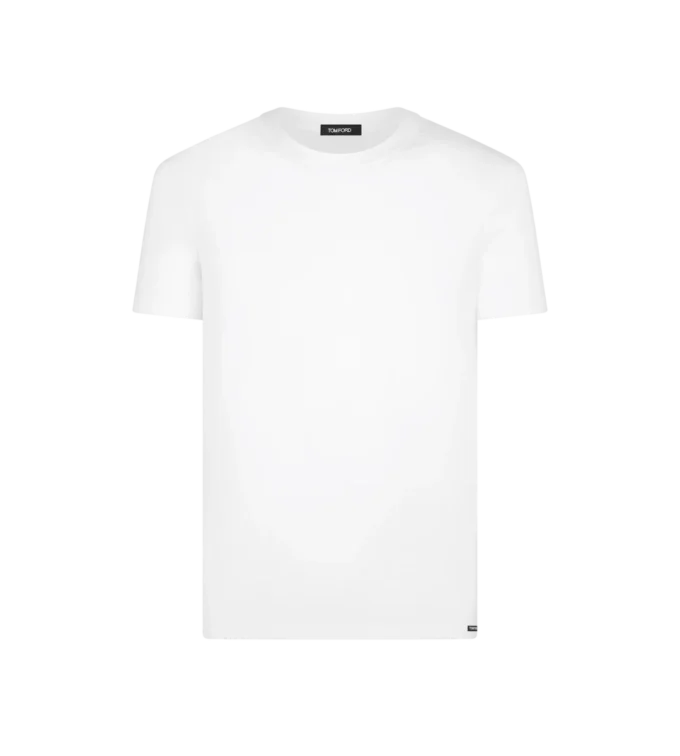 Katoenen modal T-shirt met ronde hals