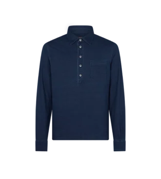 Katoenen polo met lange mouwen