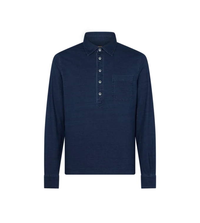 Katoenen polo met lange mouwen