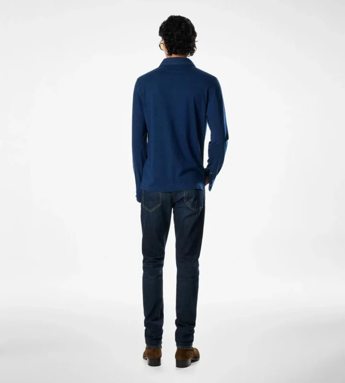 Katoenen polo met lange mouwen