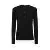 Katoenen stretch rib Henley