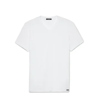 Katoenen T-shirt met V-hals Katoenen T-shirt met V-hals