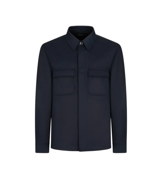Katoenen twill overshirt met dubbele split