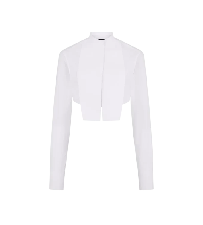 Katoenen voile cropped shirt Katoenen voile cropped shirt