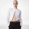 Katoenen voile cropped shirt Katoenen voile cropped shirt
