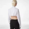 Katoenen voile cropped shirt Katoenen voile cropped shirt
