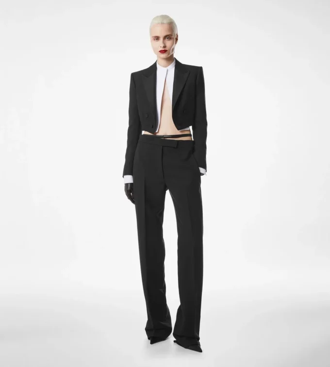 Katoenen voile cropped shirt Katoenen voile cropped shirt
