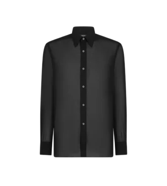 Katoenen voile shirt met vloeiende pasvorm