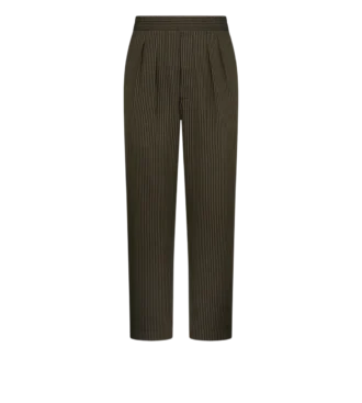 Katoenen zijden lounge broek met Bengaalse strepen en plooien