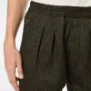 Katoenen zijden lounge broek met Bengaalse strepen en plooien