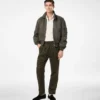 Katoenen zijden lounge broek met Bengaalse strepen en plooien