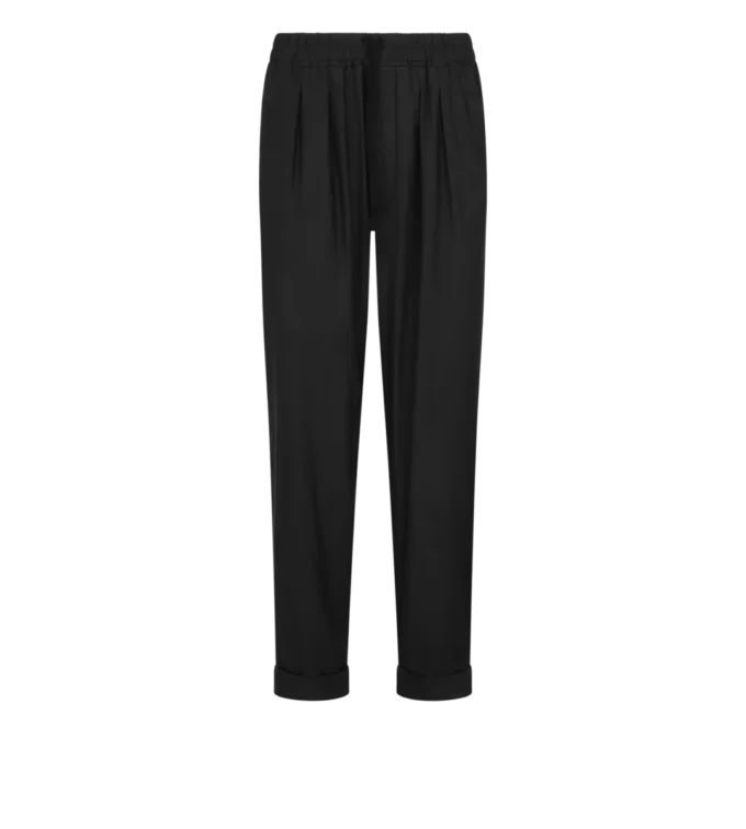 Katoenen zijden soepelvallende twill lichte broek