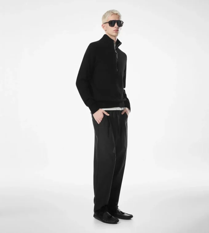 Katoenen zijden soepelvallende twill lichte broek