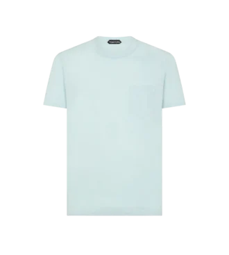 Katoenen zijden T-shirt met ronde hals