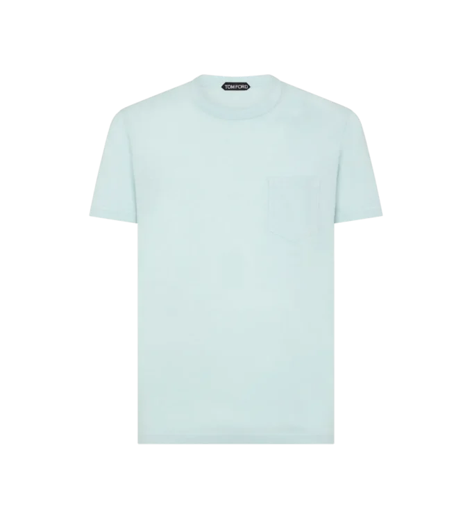 Katoenen zijden T-shirt met ronde hals