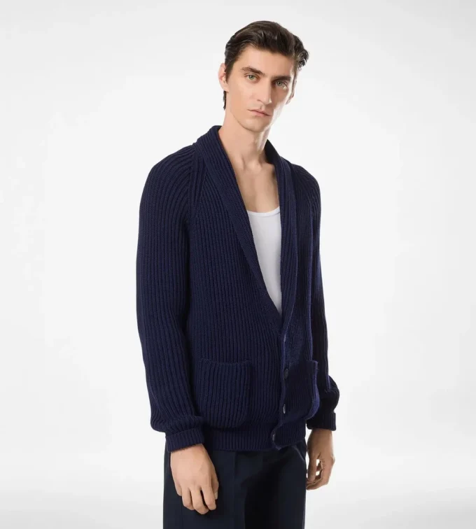 Katoenen zijden vest met sjaalkraag