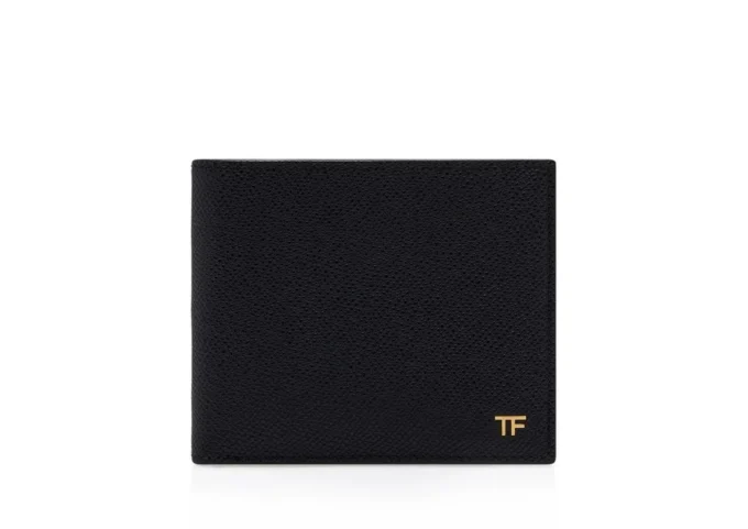 Kleine graanleren bifold portemonnee