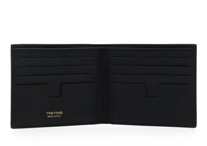 Kleine graanleren bifold portemonnee