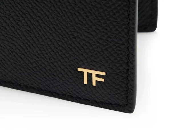Kleine graanleren bifold portemonnee