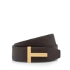 Kleine korrelige leren T Icon-riem