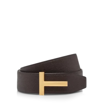 Kleine korrelige leren T Icon-riem