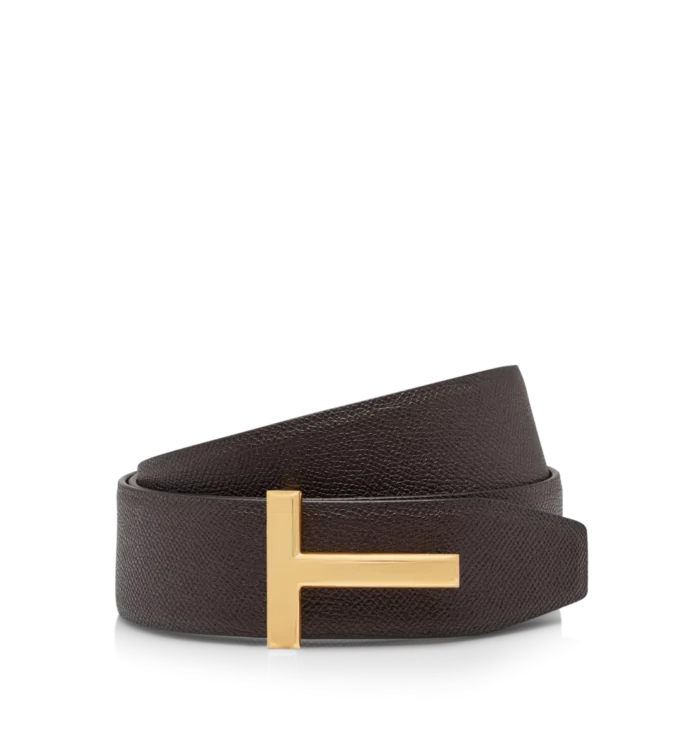 Kleine korrelige leren T Icon-riem
