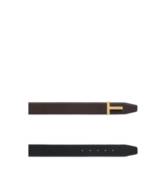 Kleine korrelige leren T Icon-riem