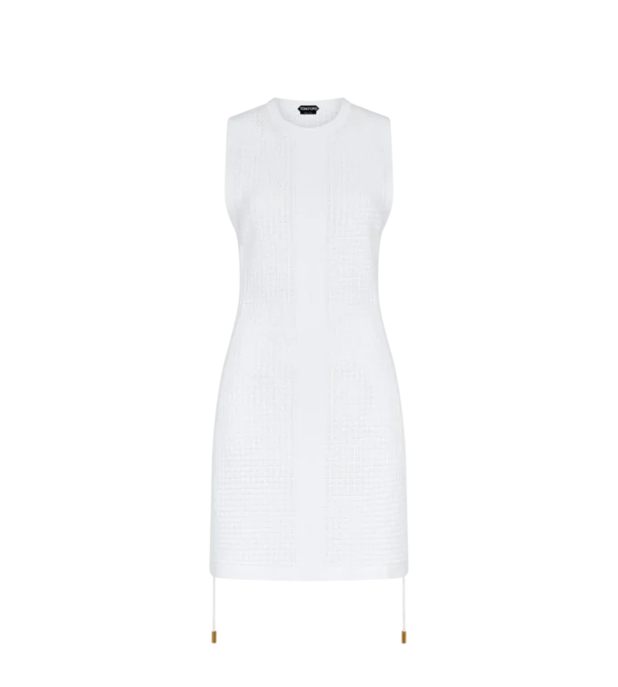 Korte kaftan met ronde hals en gekruiste trekkoorden Korte kaftan met ronde hals en gekruiste trekkoorden
