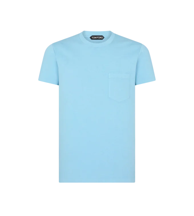 Koudgeverfd katoenen T-shirt met ronde hals