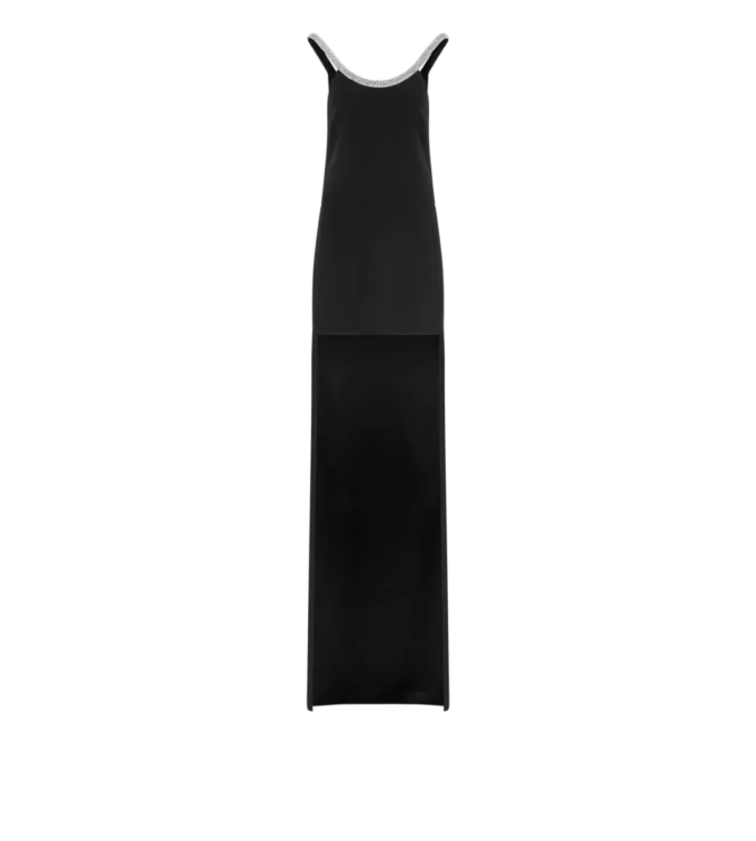 Kristallen borduursels Mouwloze asymmetrische cocktailjurk Kristallen borduursels Mouwloze asymmetrische cocktailjurk