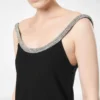 Kristallen borduursels Mouwloze asymmetrische cocktailjurk Kristallen borduursels Mouwloze asymmetrische cocktailjurk