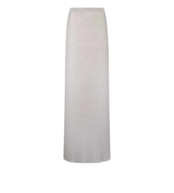Lange rok met ribstof en micropailletten Lange rok met ribstof en micropailletten