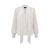 Lavalliere-blouse met lange mouwen en V-hals