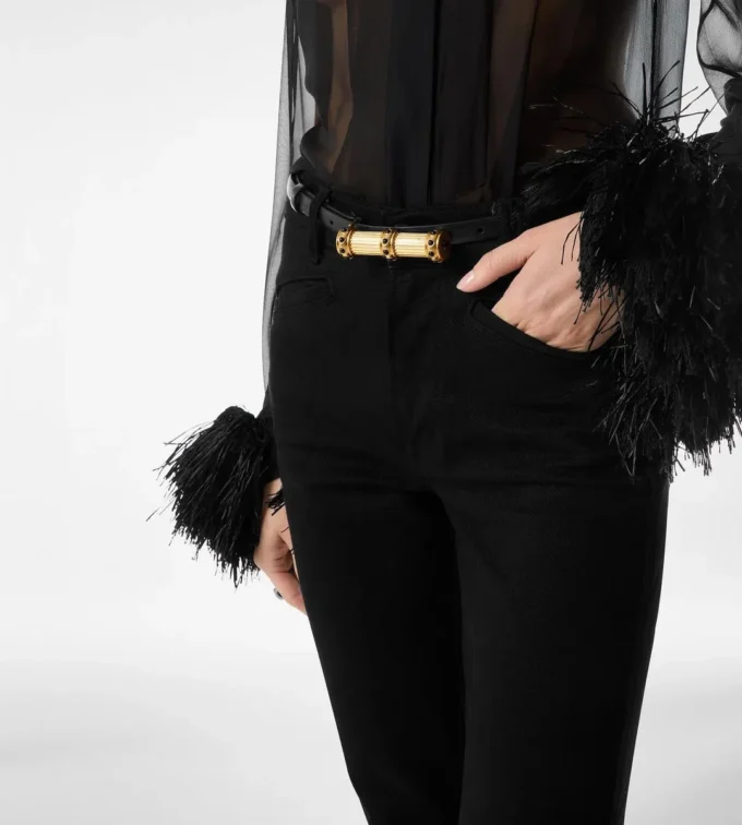 Leren cabochonriem met palmellato-effect