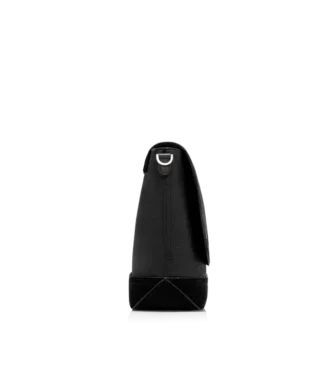 Leren en suède chique sportieve flap messenger