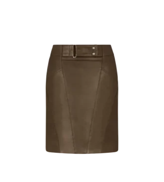 Leren kokerrok boven de knie