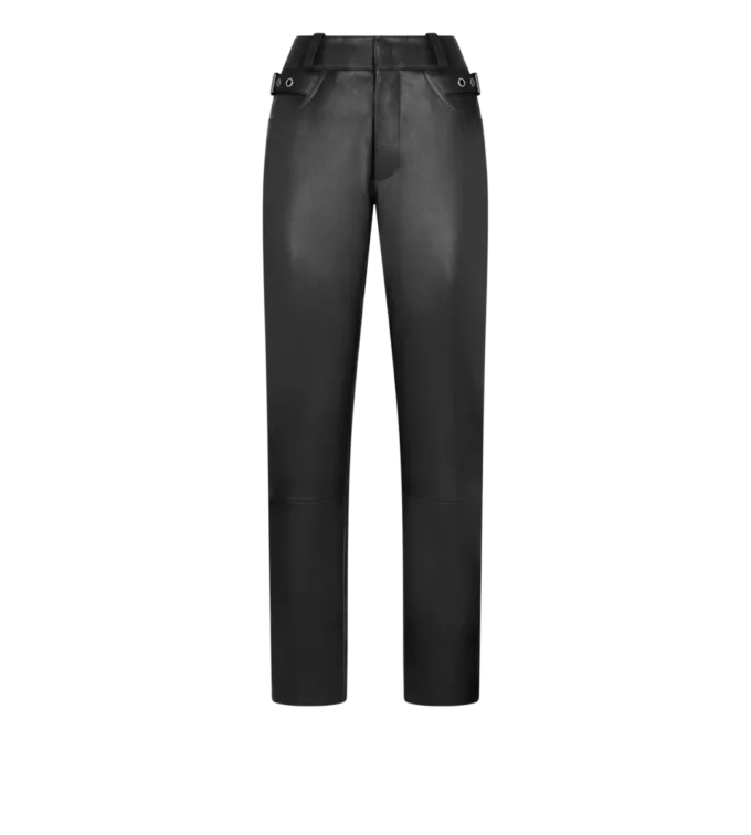 Leren motorbroek met structuur Leren motorbroek met structuur