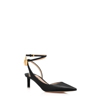 Leren Padlock Slingback