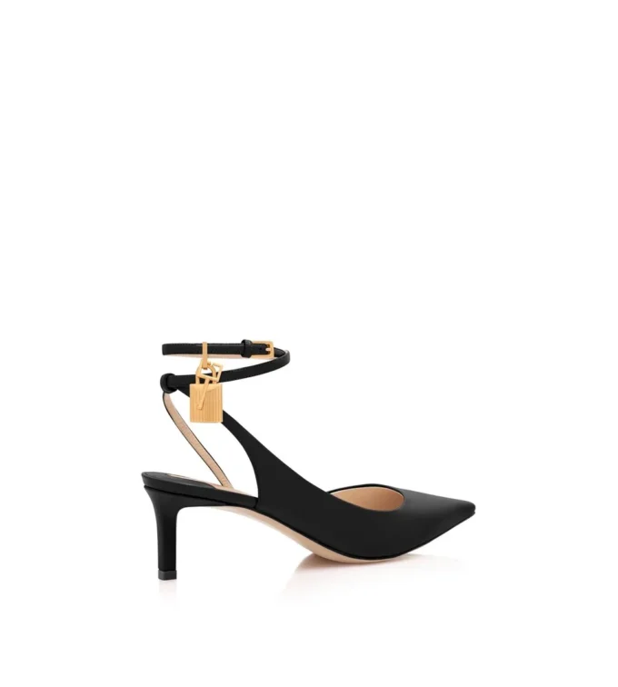 Leren Padlock Slingback Leren Padlock Slingback