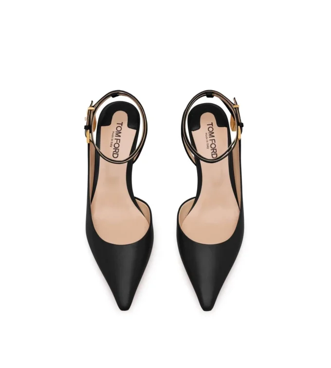 Leren Padlock Slingback Leren Padlock Slingback