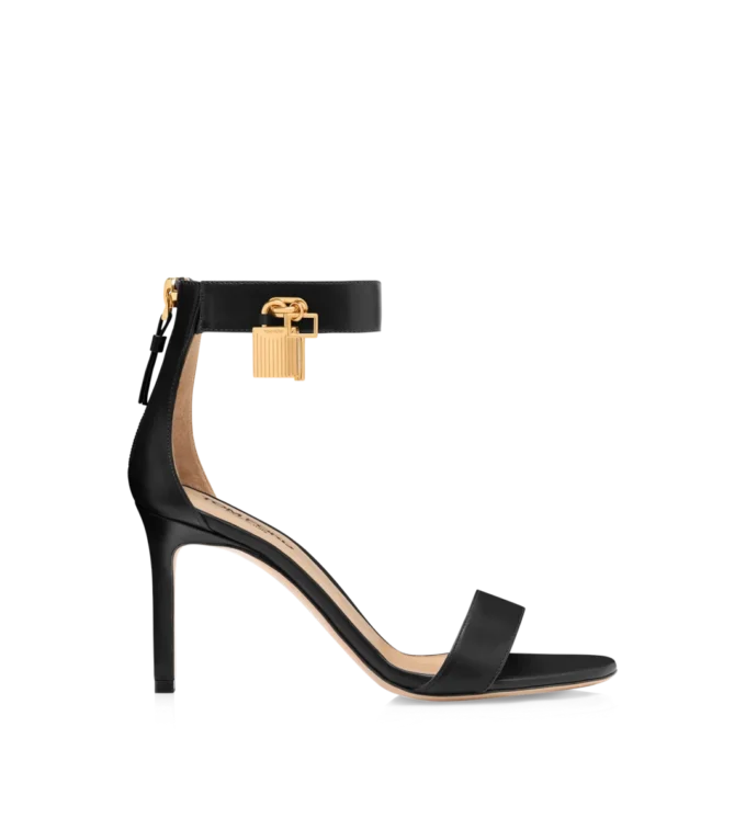 Leren sandalen met hangslot