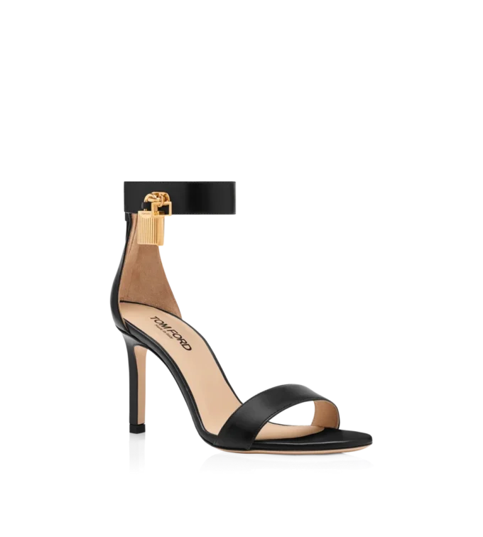 Leren sandalen met hangslot