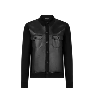 Leren shirt met voorkant