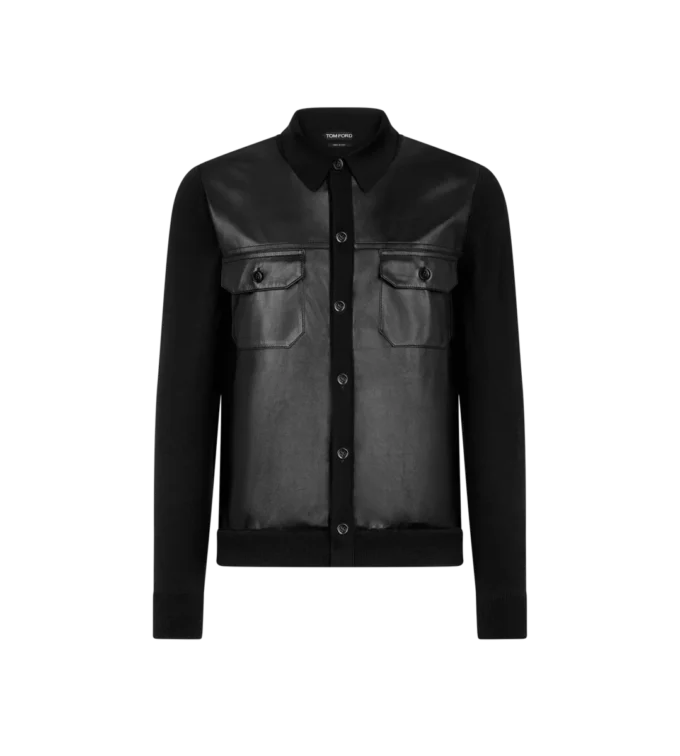 Leren shirt met voorkant