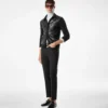 Leren shirt met voorkant