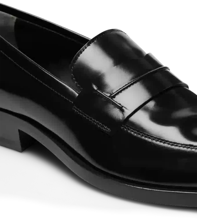 Loafer van geborsteld leer Loafer van geborsteld leer
