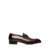 Loafer van gepolijst leer en alligatorleer met gedraaide band Loafer van gepolijst leer en alligatorleer met gedraaide band